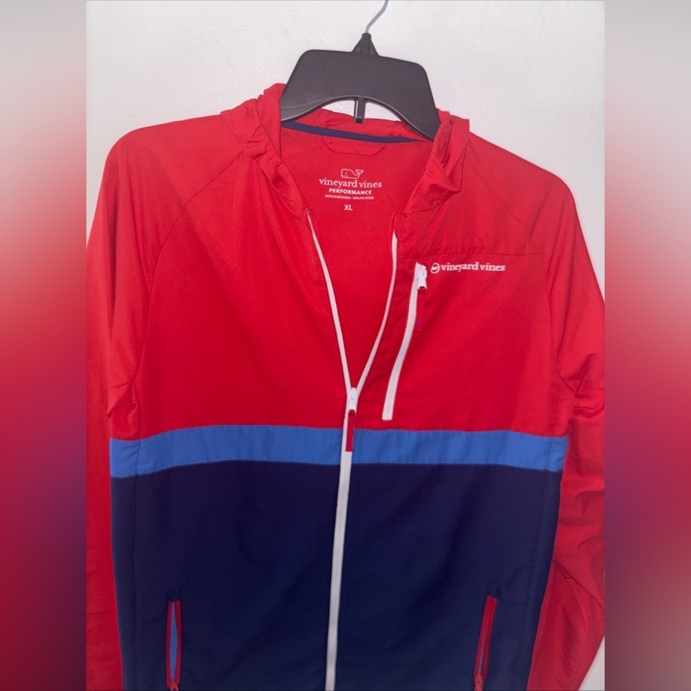 Vineyard Vines Red and Blue Zip-Up Jacket